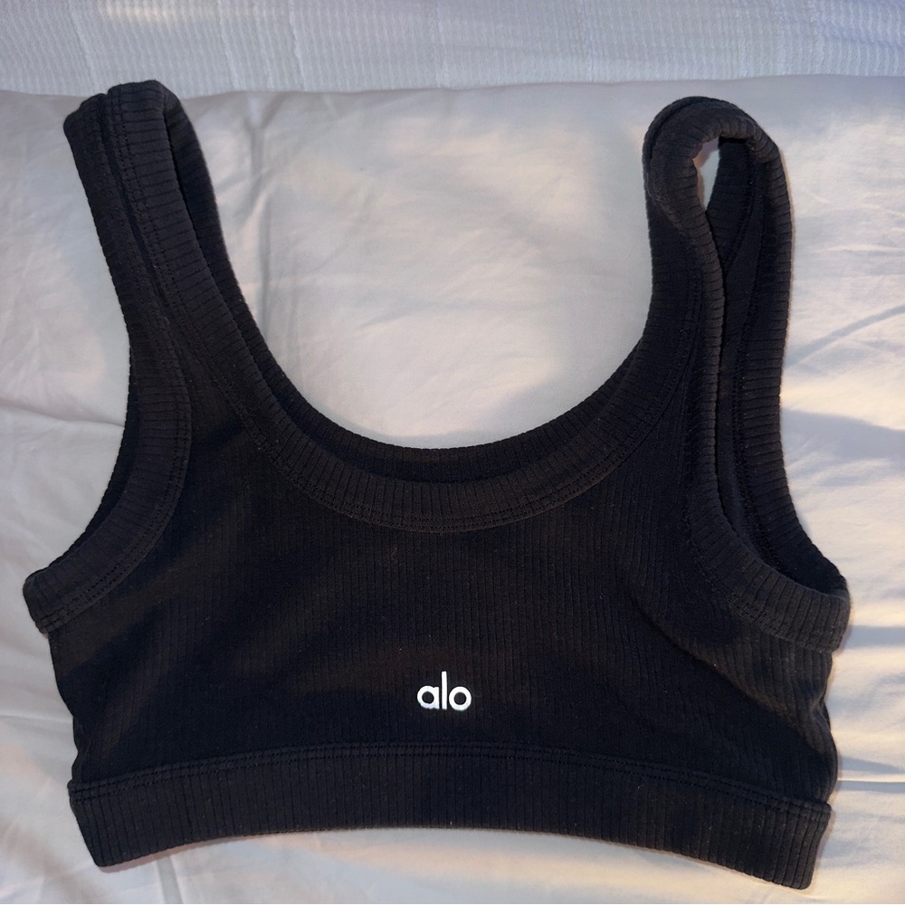 Alo Wellness Bra Black Ribbed
